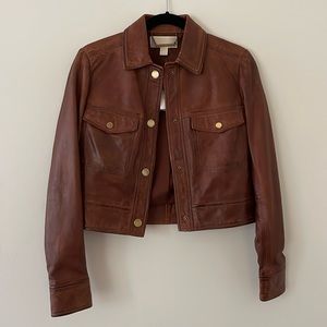 NWT Michael Kors Leather Jacket in Cognac